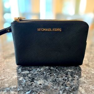 Michael Kors Black Double Zipper Wristlet